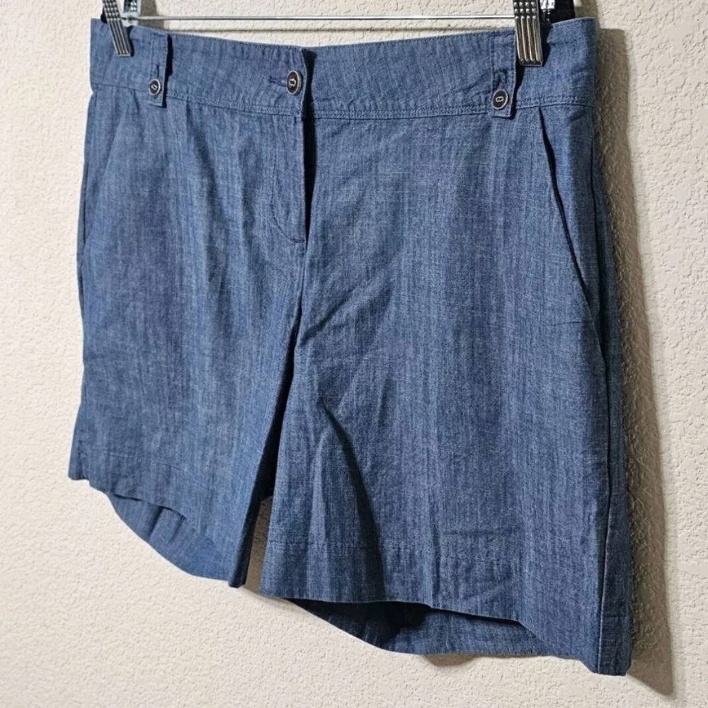 Isaac Mizrahi Shorts, Sz. 12 Chambray Mid Rise 100% Cotton. #B6